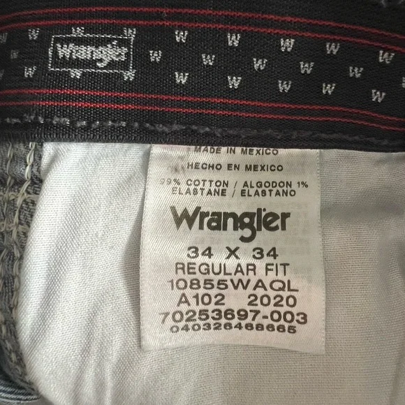 Wrangler Men's Straight Blue Jeans comforter flex waist 34x34 light wash utility - Picture 4 of 8